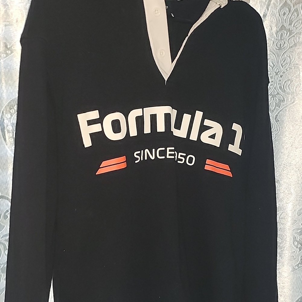 H&M Black Long Sleeve Formula 1 Tee